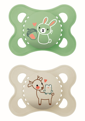 MAM Original Πιπίλα Σιλικόνης 2-6 Μηνών Πράσινο/Μπεζ 2 Τεμάχια (100SU)